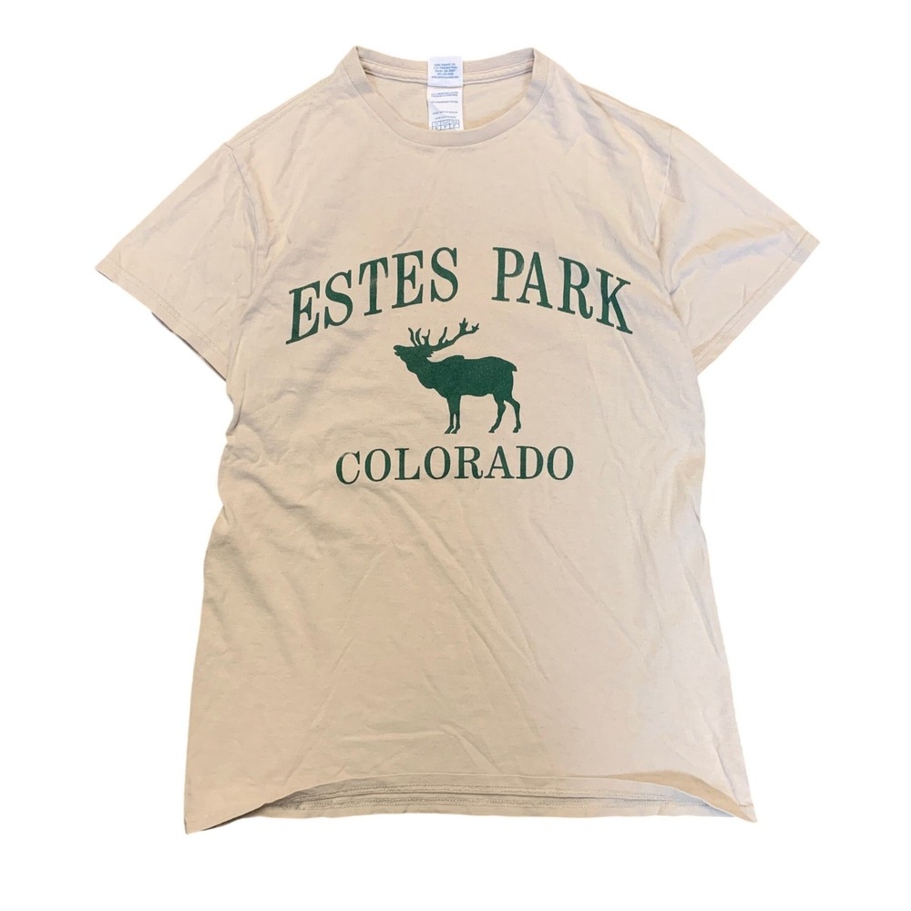 Delta Pro Weight Estes Park‎ Colorado Elk Graphic T-Shirt Tan Small